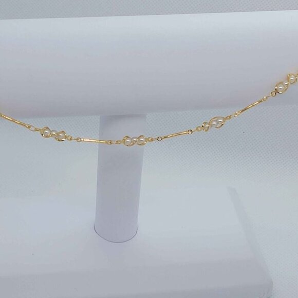 Brand New Brazilian 18k Gold Filled Multi White Pearl  Anklet - Picture 2 of 7